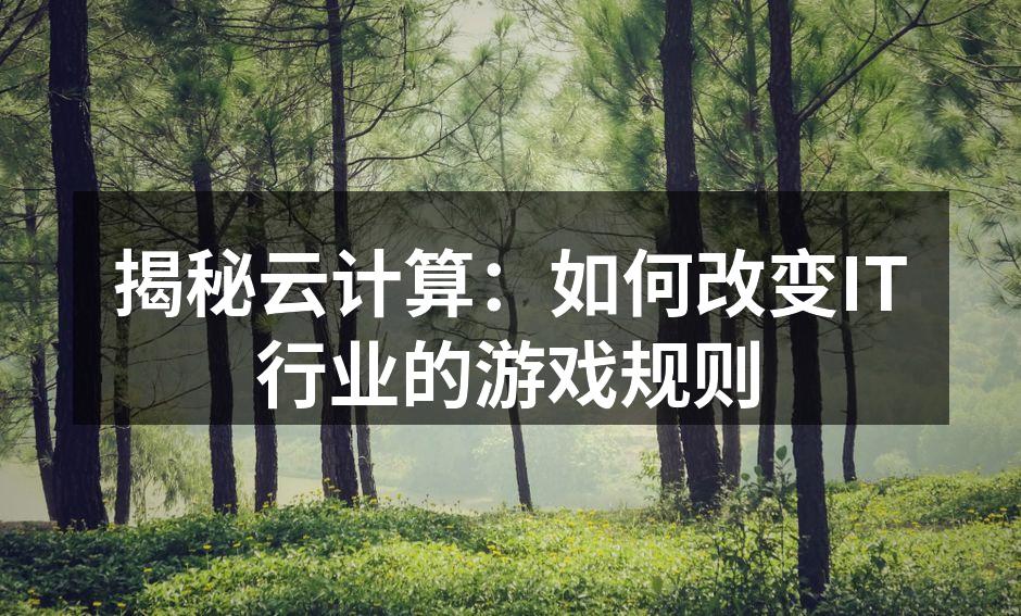 揭秘云计算:如何改变IT行业的游戏规则